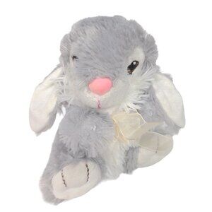 Dan Dee Easter Bunny Gray White Plush Stuffed Animal 7.5"
